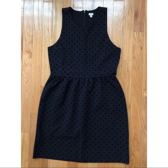J. Crew Velvet Dot Ponte Dress Black Small - Picture 10 of 11
